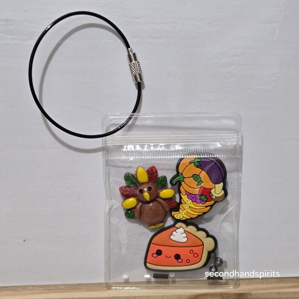 Thanksgiving Keychain Charm Vinyl Pack  My Pretties Handmade Whimsical Bag Charm